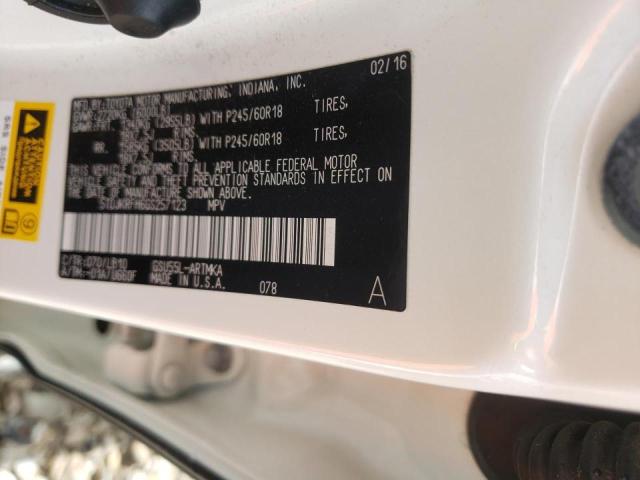 Photo 10 from auction – 2016 TOYOTA HIGHLANDER with VIN 5TDJKRFH6GS257123