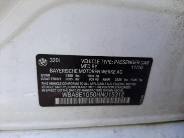 Photo 10 from auction – 2017 BMW 320 I with VIN WBA8E1G50HNU15312