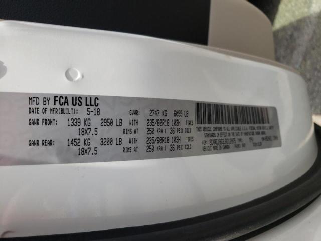 Photo 10 from auction – 2018 CHRYSLER PACIFICA T with VIN 2C4RC1BG3JR312075