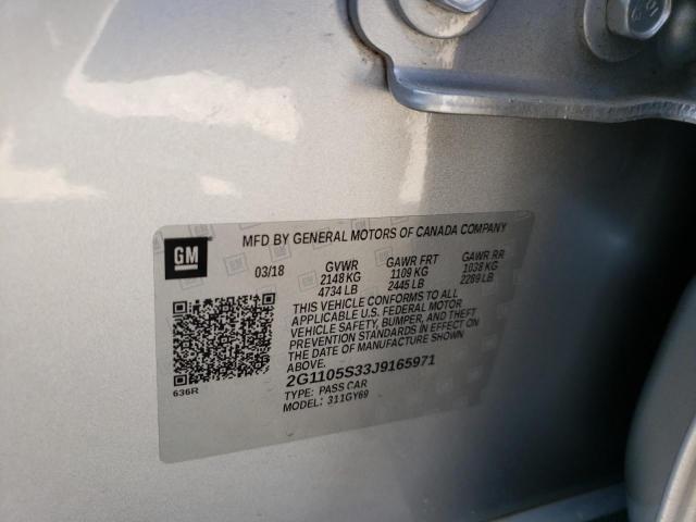 Photo 10 from auction – 2018 CHEVROLET IMPALA LT with VIN 2G1105S33J9165971