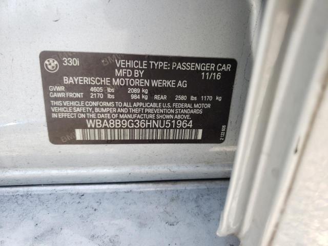 Photo 10 from auction – 2017 BMW 330 I with VIN WBA8B9G36HNU51964