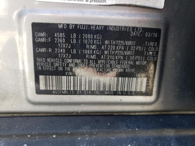 Снимка 1 от търг – 2010 SUBARU OUTBACK 2. с VIN 4S4BRCBC4A3374260