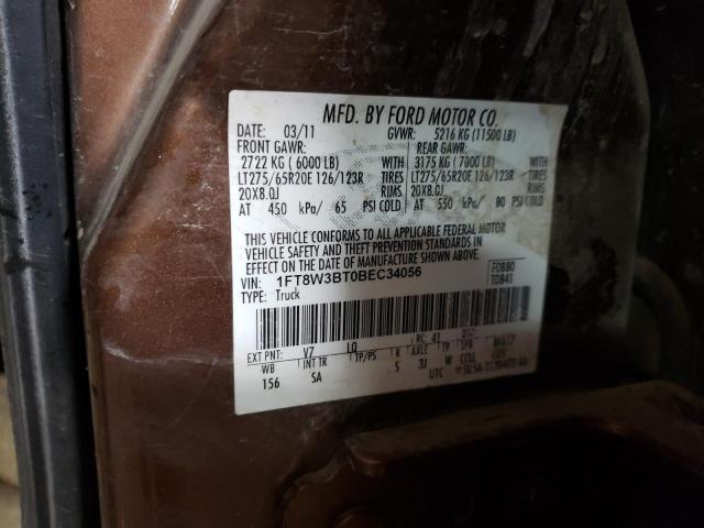 Photo 10 from auction – 2011 FORD F350 SUPER with VIN 1FT8W3BT0BEC34056