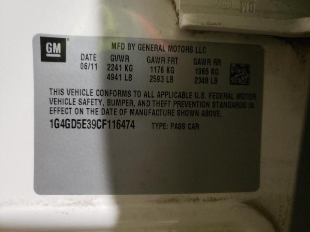 Photo 10 from auction – 2012 BUICK LACROSSE P with VIN 1G4GD5E39CF116474
