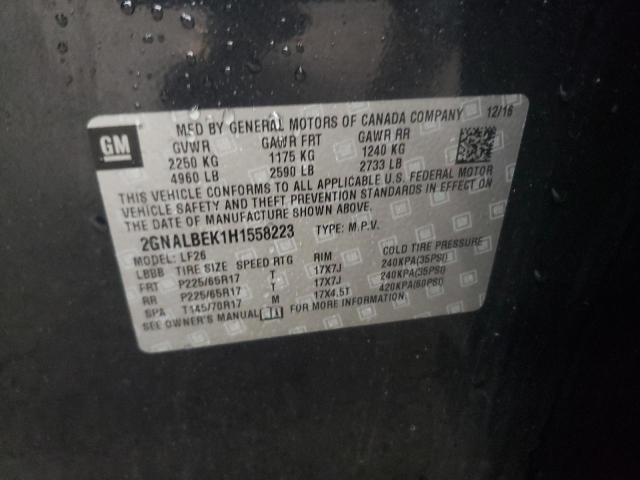 Photo 10 from auction – 2017 CHEVROLET EQUINOX LS with VIN 2GNALBEK1H1558223