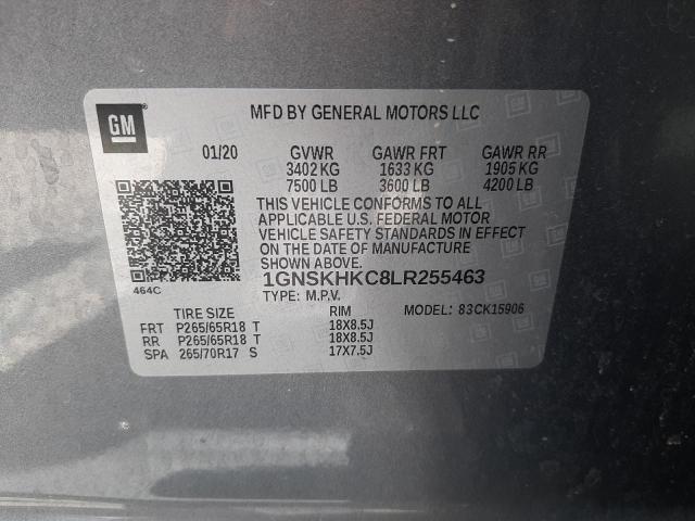 Photo 10 from auction – 2020 CHEVROLET SUBURBAN K with VIN 1GNSKHKC8LR255463
