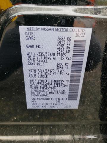 Photo 10 from auction – 2013 NISSAN PATHFINDER with VIN 5N1AR2MM0DC610869