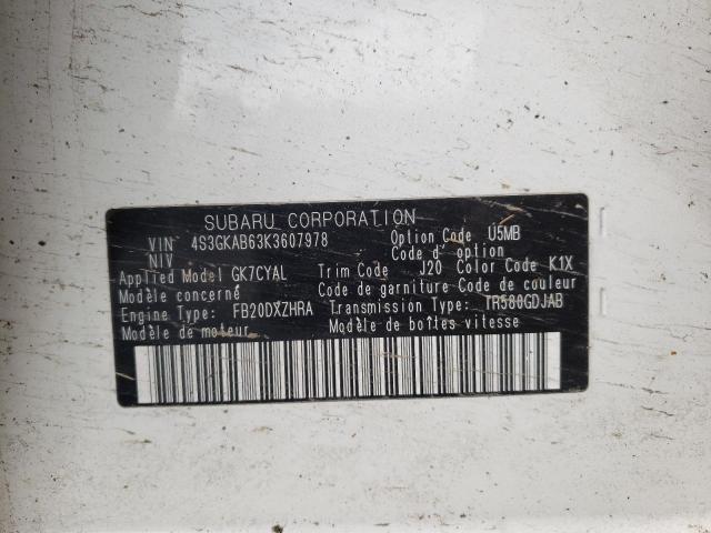 Photo 10 from auction – 2019 SUBARU IMPREZA with VIN 4S3GKAB63K3607978
