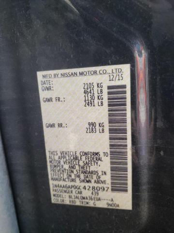 Photo 10 from auction – 2016 NISSAN MAXIMA 3.5 with VIN 1N4AA6AP0GC428097