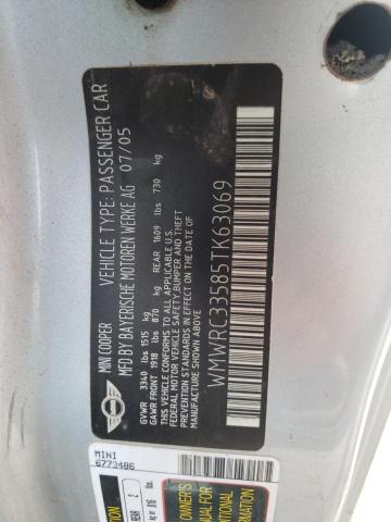Photo 10 from auction – 2005 MINI COOPER with VIN WMWRC33585TK63069