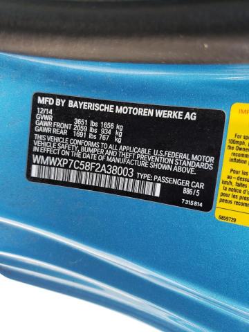 Photo 10 from auction – 2015 MINI COOPER S with VIN WMWXP7C58F2A38003