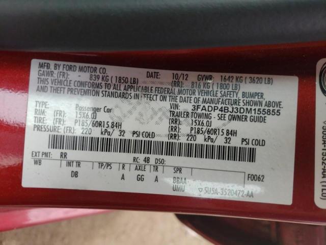 Photo 10 from auction – 2013 FORD FIESTA SE with VIN 3FADP4BJ3DM155855