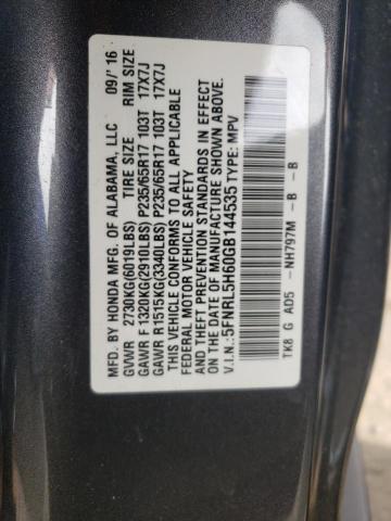 Photo 10 from auction – 2016 HONDA ODYSSEY EX with VIN 5FNRL5H60GB144535