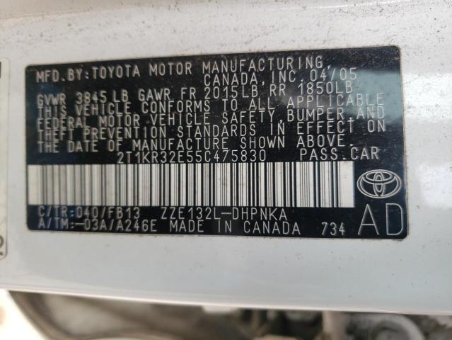 Photo 10 from auction – 2005 TOYOTA MATRIX 4DR with VIN 2T1KR32E55C475830