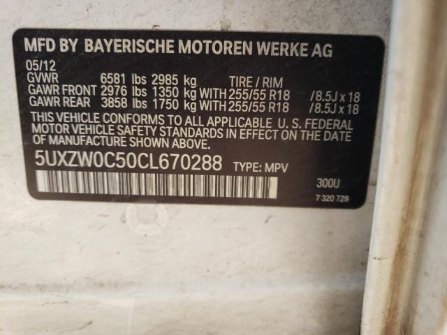 Photo 10 from auction – 2012 BMW X5 XDRIVE3 with VIN 5UXZW0C50CL670288