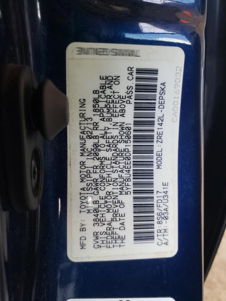 Photo 10 from auction – 2013 TOYOTA COROLLA BA with VIN 5YFBU4EE0DP150601