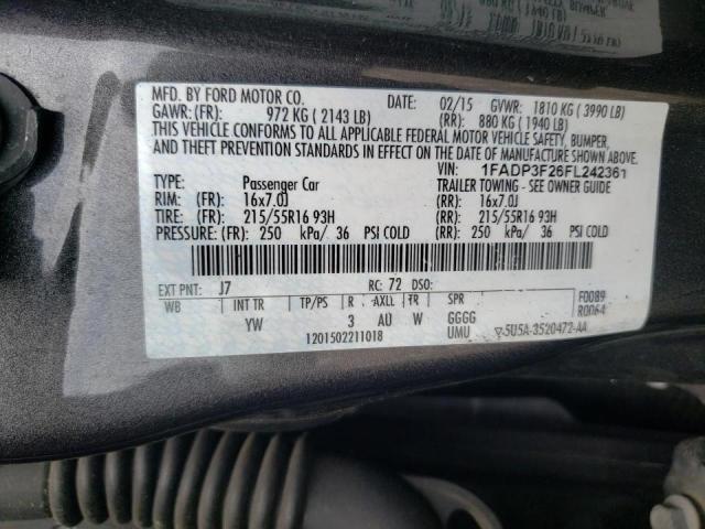 Photo 10 from auction – 2015 FORD FOCUS SE with VIN 1FADP3F26FL242361