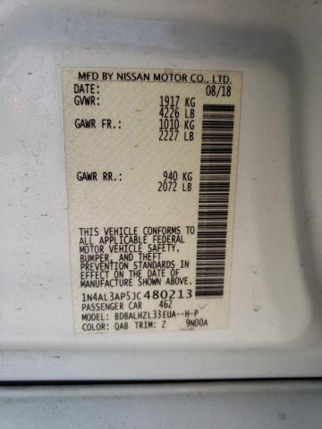 Photo 10 from auction – 2018 NISSAN ALTIMA 2.5 with VIN 1N4AL3AP5JC480213