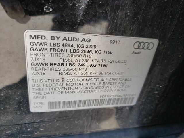 Photo 10 from auction – 2018 AUDI Q3 PREMIUM with VIN WA1ECCFS6JR012801
