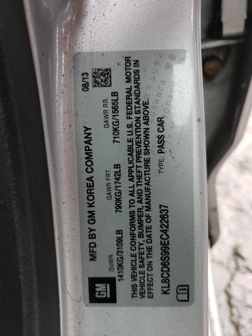 Zdjęcie 10 z aukcji – 2014 CHEVROLET SPARK 1LT z VIN KL8CD6S99EC422637