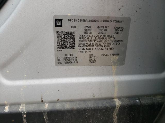 Photo 10 from auction – 2019 CHEVROLET EQUINOX LT with VIN 2GNAXLEX6K6181100