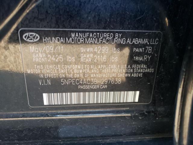 صورة رقم 10 من المزاد - 2011 HYUNDAI SONATA SE مع VIN 5NPEC4AC3BH297638