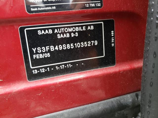 Photo 10 from auction – 2005 SAAB 9-3 LINEAR with VIN YS3FB49S851035279