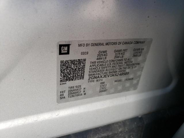 Photo 10 from auction – 2019 CHEVROLET EQUINOX LT with VIN 2GNAXJEV1K6248589