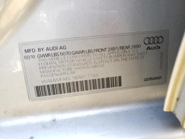 Photo 10 from auction – 2011 AUDI A4 PREMIUM with VIN WAUWFAFL1BA017755