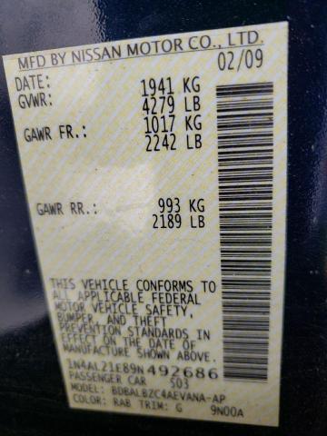 Photo 10 from auction – 2009 NISSAN ALTIMA 2.5 with VIN 1N4AL21E89N492686