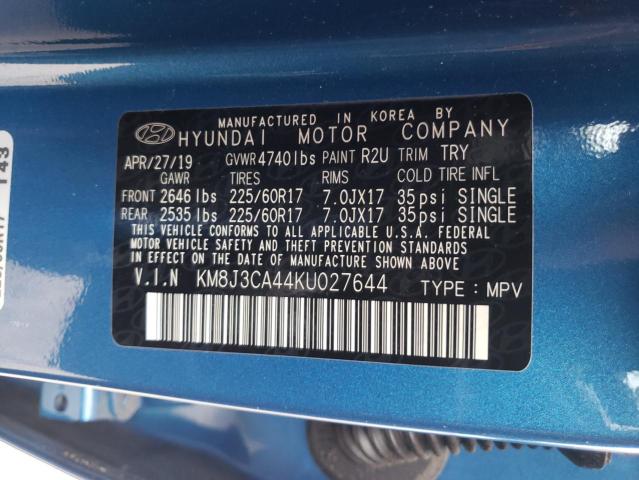 Photo 10 from auction – 2019 HYUNDAI TUCSON LIM with VIN KM8J3CA44KU027644