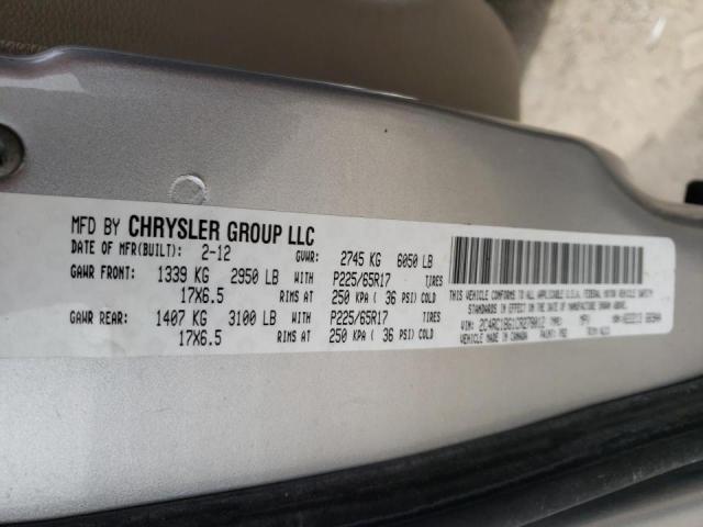 Photo 10 from auction – 2012 CHRYSLER TOWN & COU with VIN 2C4RC1BG1CR278012