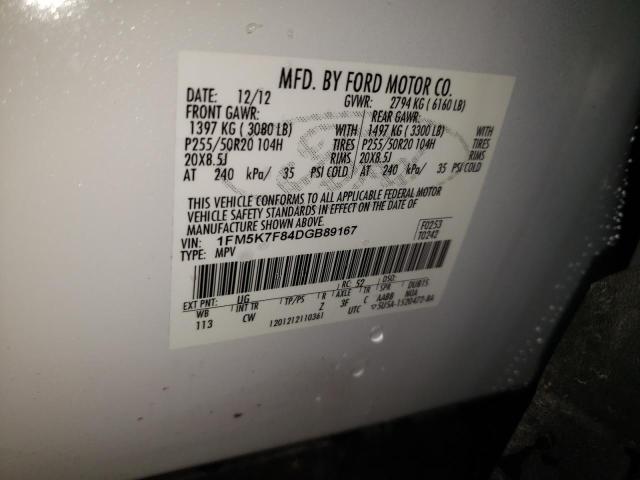 Foto 1 de la subasta – 2013 FORD EXPLORER L con VIN 1FM5K7F84DGB89167