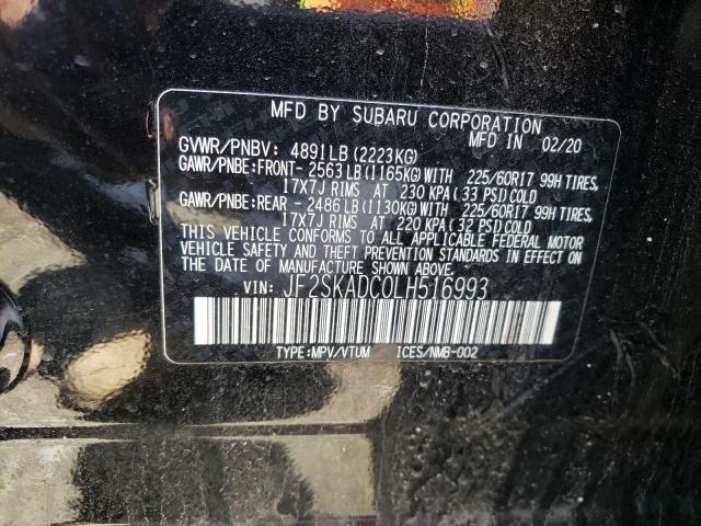 Photo 10 from auction – 2020 SUBARU FORESTER with VIN JF2SKADC0LH516993