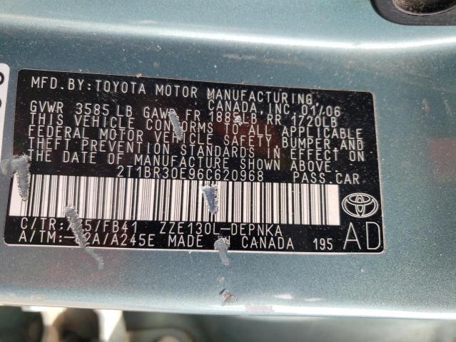 Photo 10 from auction – 2006 TOYOTA COROLLA CE with VIN 2T1BR30E96C620968
