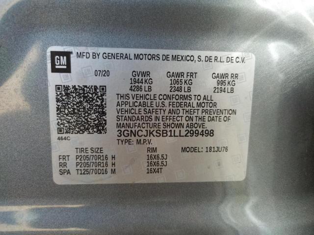 Photo 10 from auction – 2020 CHEVROLET TRAX LS with VIN 3GNCJKSB1LL299498