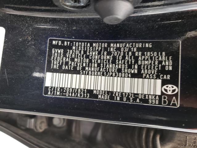 Photo 10 from auction – 2018 TOYOTA COROLLA L with VIN 5YFBURHE1JP830804