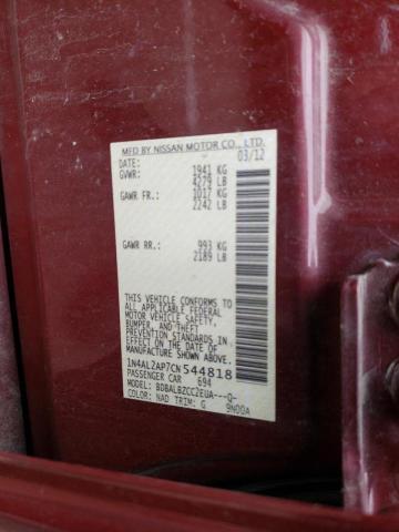 Photo 10 from auction – 2012 NISSAN ALTIMA BAS with VIN 1N4AL2AP7CN544818
