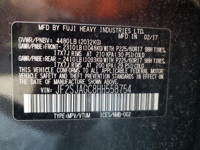 Photo 10 from auction – 2017 SUBARU FORESTER 2 with VIN JF2SJAGC8HH558754
