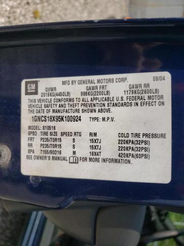 Photo 10 from auction – 2005 CHEVROLET BLAZER with VIN 1GNCS18X95K100924