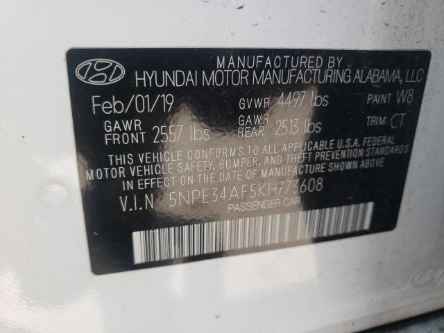 Photo 10 from auction – 2019 HYUNDAI SONATA LIM with VIN 5NPE34AF5KH773608
