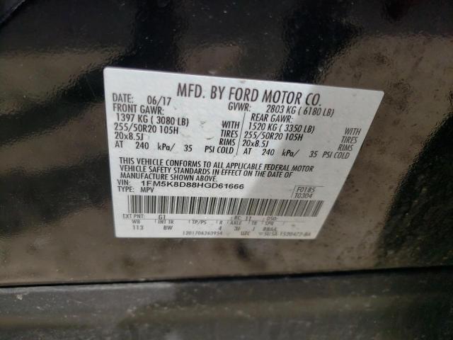 Photo 10 from auction – 2017 FORD EXPLORER X with VIN 1FM5K8D88HGD61666