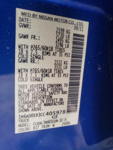 Photo 10 from auction – 2012 NISSAN FRONTIER S with VIN 1N6AD0ER3CC405978