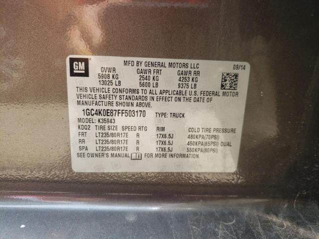 Photo 10 from auction – 2015 CHEVROLET SILVERADO with VIN 1GC4K0E87FF503170