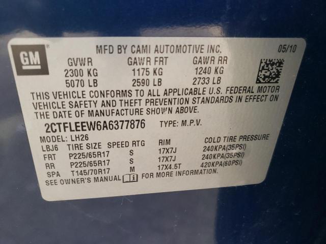 Photo 10 from auction – 2010 GMC TERRAIN SL with VIN 2CTFLEEW6A6377876