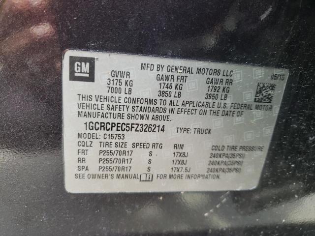 CHEVROLET SILVERADO 2015 مع رقم تعريف المركبة 1GCRCPEC5FZ326214 - صورة من المزاد