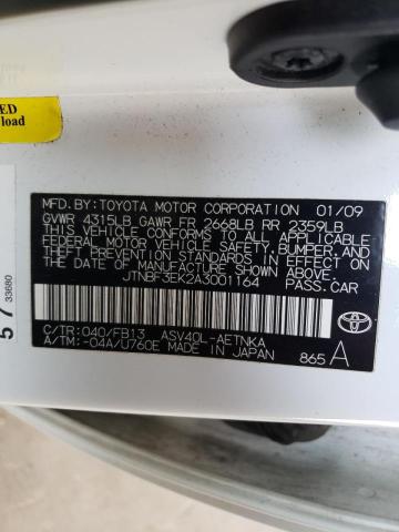 Photo 10 from auction – 2010 TOYOTA CAMRY BASE with VIN JTNBF3EK2A3001164