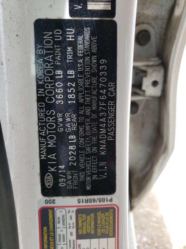 Photo 10 from auction – 2015 KIA RIO LX with VIN KNADM4A37F6470339