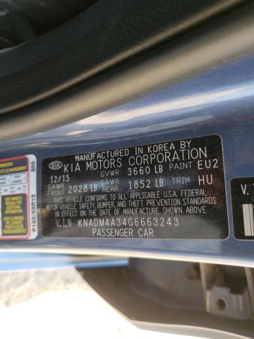Photo 10 from auction – 2016 KIA RIO LX with VIN KNADM4A34G6663243