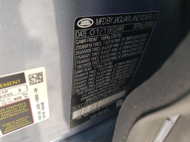 Photo 10 from auction – 2019 LAND ROVER RANGE ROVE with VIN SALGS2SV3KA544446